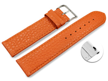 Bracelet montre dégagement rapide cuir souple grainé orange 12mm 14mm 16mm 18mm 20mm 22mm