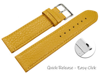 Bracelet montre dégagement rapide cuir souple grainé moutarde 12mm 14mm 16mm 18mm 20mm 22mm