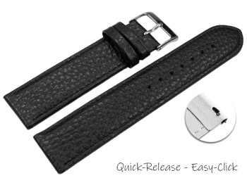 XL Bracelet montre dégagement rapide cuir souple grainé noir 12mm 14mm 16mm 18mm 20mm 22mm