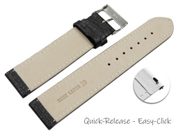 XL Bracelet montre dégagement rapide cuir souple grainé noir 12mm 14mm 16mm 18mm 20mm 22mm