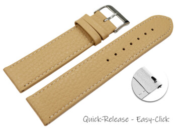 XL Bracelet montre dégagement rapide cuir souple grainé vanille 12mm 14mm 16mm 18mm 20mm 22mm