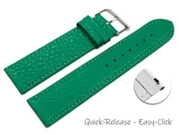 XL Bracelet montre dégagement rapide cuir souple grainé vert 12mm 14mm 16mm 18mm 20mm 22mm