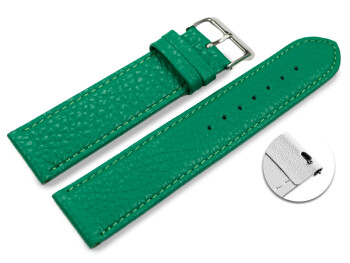 XL Bracelet montre dégagement rapide cuir souple grainé vert 12mm 14mm 16mm 18mm 20mm 22mm