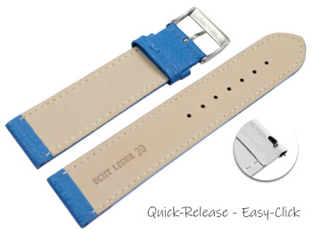 XL Bracelet montre dégagement rapide cuir souple grainé bleu mer 12mm 14mm 16mm 18mm 20mm 22mm