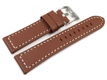 Bracelet de montre cuir à boucle ardillon large -...