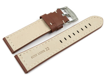 Bracelet de montre cuir à boucle ardillon large -...