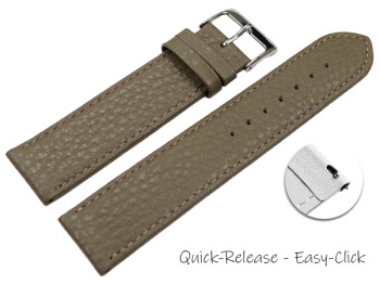 XS Dégagement rapide bracelet montre cuir souple grainé taupe 12mm 14mm 16mm 18mm 20mm