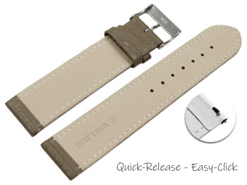 XS Dégagement rapide bracelet montre cuir souple grainé taupe 12mm 14mm 16mm 18mm 20mm