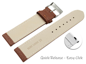 XS Dégagement rapide bracelet montre cuir souple grainé marron clair 12mm 14mm 16mm 18mm 20mm