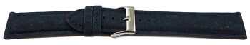 Bracelet montre VEGAN rembourré en liège bleu foncé 14mm 16mm 18mm 20mm 22mm