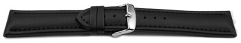 Bracelet de montre VEGAN en grain noir rembourré 18mm 20mm 22mm 24mm
