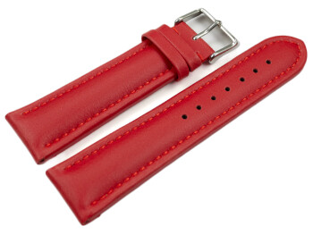 Bracelet de montre VEGAN en grain rouge rembourré...