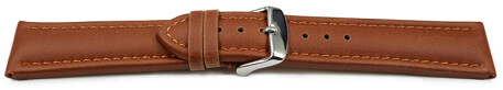 Bracelet de montre VEGAN en grain marron clair rembourré 18mm 20mm 22mm 24mm