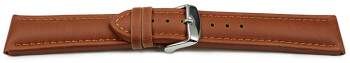 Bracelet montre à échange rapide VEGAN en grain marron clair rembourré 18mm 20mm 22mm 24mm