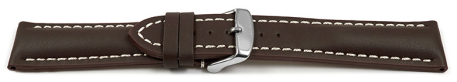 Bracelet de montre-rembourrage pais-lisse-marron fonc-surpiqu