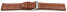 Bracelet montre cuir de veau grain croco marron clair surpiqué - XL