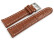 Bracelet montre cuir de veau grain croco marron clair surpiqué - XXL