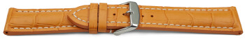 Bracelet de montre rembourrage épais grain croco orange 18mm 20mm 22mm 24mm