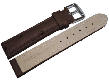 Bracelet de montre - Autruche véritable - marron...