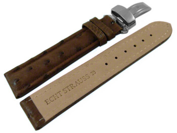 Bracelet de montre - Autruche véritable - marron...