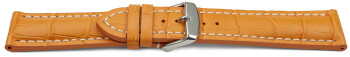 Bracelet montre à dégagement rapide rembourrage épais grain croco orange 18mm 20mm 22mm 24mm