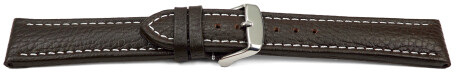 Bracelet montre dégagement rapide cuir grainé brun foncé wN 18mm 20mm 22mm 24mm 26mm 28mm