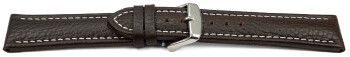 Bracelet montre dégagement rapide cuir grainé brun foncé wN 18mm 20mm 22mm 24mm 26mm 28mm