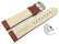 Bracelet montre dégagement rapide cuir grainé brun clair 18mm 20mm 22mm 24mm 26mm