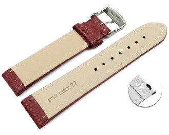 Bracelet montre dégagement rapide cuir grainé bordeaux 18mm 20mm 22mm 24mm 26mm 28mm