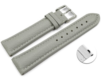 Bracelet montre dégagement rapide cuir grainé gris clair 18mm 20mm 22mm 24mm 26mm 28mm