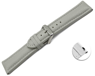 Bracelet montre dégagement rapide cuir grainé gris clair 18mm 20mm 22mm 24mm 26mm