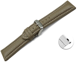 Bracelet montre dégagement rapide cuir grainé Taupe wN 18mm 20mm 22mm 24mm 26mm
