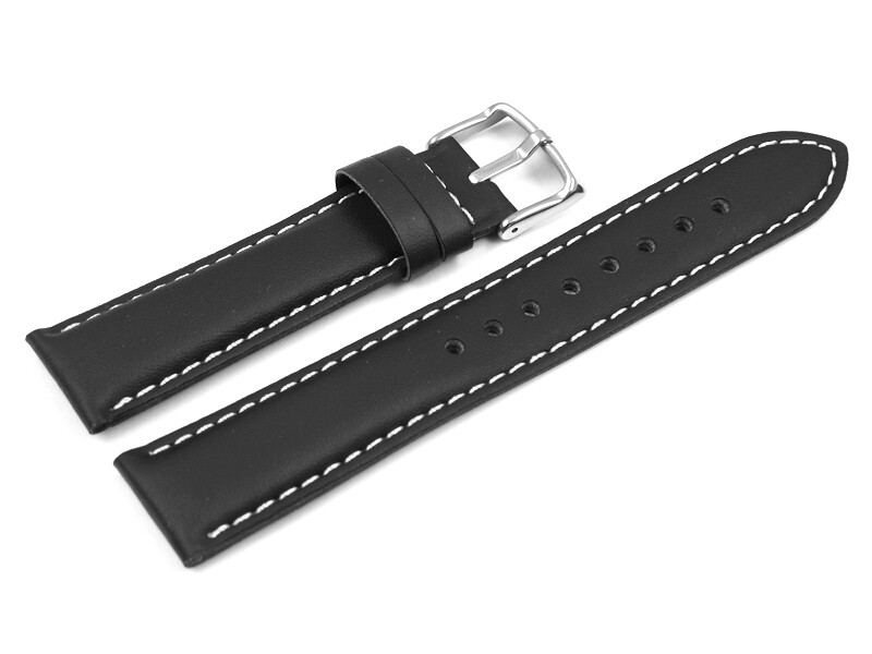 Bracelet Montre Cuir Casio EFS-S520CBL-1 - Noir Coutures Rouges - Neuf Avec étiquettes