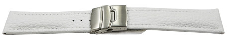 Bracelet de montre à échange rapide cuir de veau grainé blanc 18mm 20mm 22mm 24mm 26mm