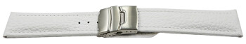 Bracelet de montre à échange rapide cuir de veau grainé blanc 18mm 20mm 22mm 24mm 26mm