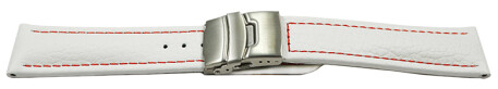 Bracelet de montre à échange rapide cuir de veau grainé blanc rN 18mm 20mm 22mm 24mm 26mm