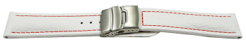 Bracelet de montre à échange rapide cuir de veau grainé blanc rN 18mm 20mm 22mm 24mm 26mm