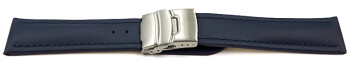 Bracelet de montre à échange rapide cuir de veau lisse bleu foncé 18mm 20mm 22mm 24mm 26mm