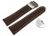 Bracelet de montre à échange rapide cuir de veau lisse marron foncé couture blance 18mm 20mm 22mm 24mm 26mm
