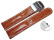Bracelet de montre à échange rapide Deployante Bark cuir de veau marron clair 18mm 20mm 22mm 24mm