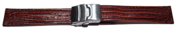 Bracelet montre à échange rapide cuir de veau véritable téju marron foncé 18mm 20mm 22mm 24mm