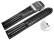 Bracelet montre à échange rapide cuir de veau rembourrage double noir surpiqué 18mm 20mm 22mm 24mm