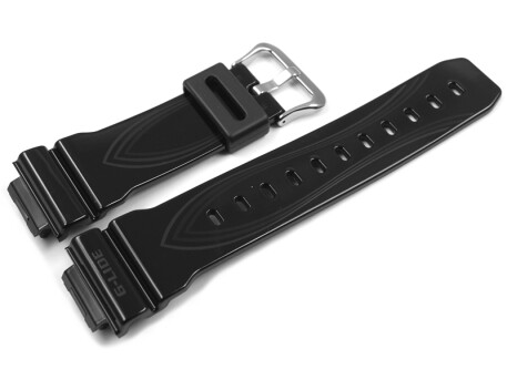 Bracelet Casio pour  GLX-5600-1 GLX-5600  résine noire, finition brillante
