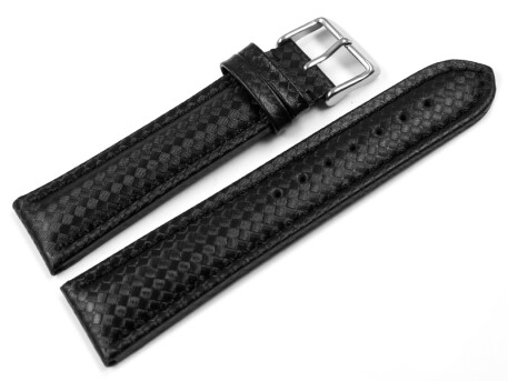 Bracelet de montre - Carbone - noir - couture noire