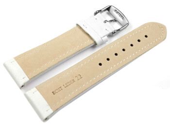 Bracelet montre cuir de veau lisse blanc - XL - 18mm 20mm 22mm 24mm 26mm 28mm