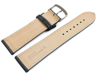 Bracelet montre gris-bleu cuir tanné...