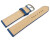 Bracelet montre bleu cuir tanné végétal légèrement rembourré 12mm - 22mm