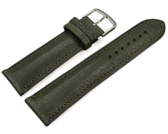 Bracelet montre Kaki cuir tanné...