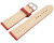 Bracelet montre rouge cuir tanné végétal légèrement rembourré 12mm - 22mm