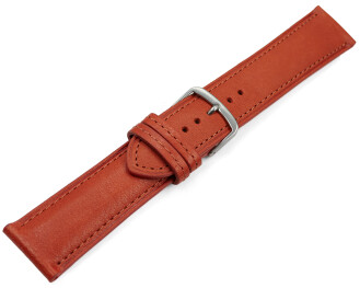 Bracelet montre rouille cuir tanné végétal légèrement rembourré 12mm - 22mm